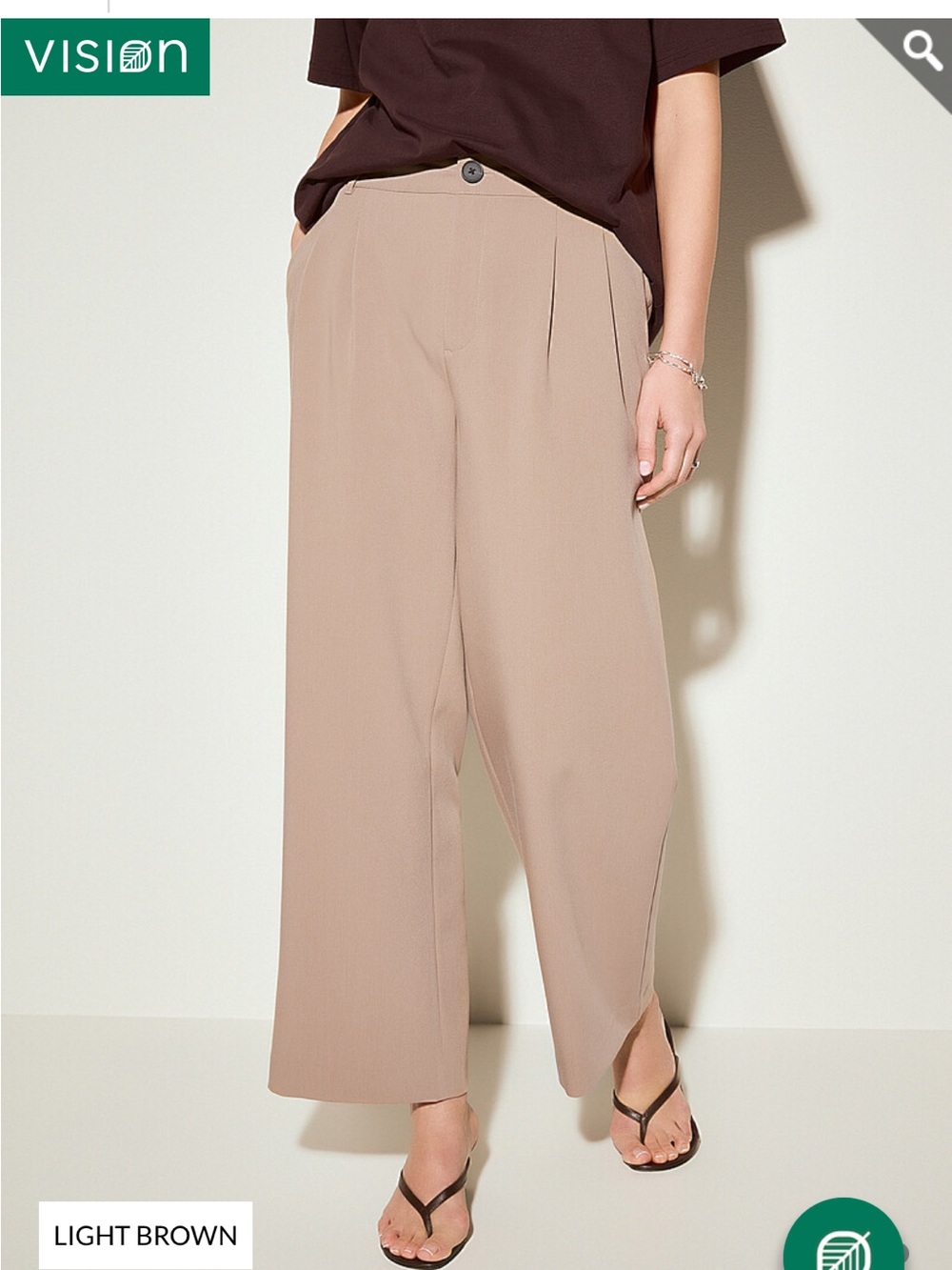 Simons Icone  Light Brown Wide-Leg Women's Pants